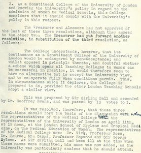 Click to enlarge: College Committee Minutes, 14 Mar 1945.