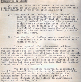 Click to enlarge: College Committee Minutes, 12 Sept 1945.