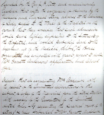London Hospital House Committee Minutes, 7 July 1876.