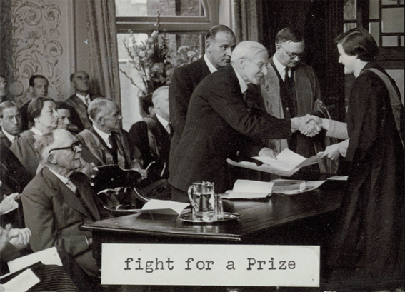 Student receiving a prize at The London Hospital Medical College, c1953.