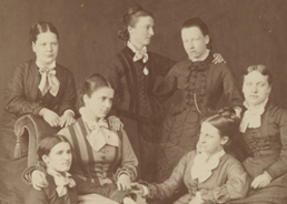 Constance Maynard at Girton College, Cambridge with fellow students, c1875.