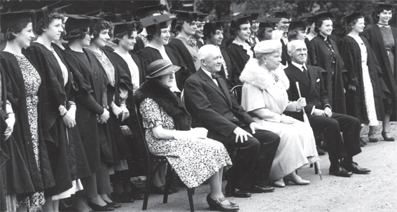 H.M.Queen Mary opened the new Women's Halls of Residence, Lynden Hall, at Queen Mary College in May, 1938.