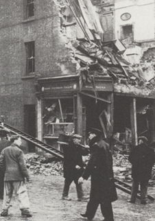 War damaged on Grove Road, c1940.