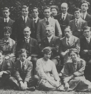 Detail of photograph of third-year Chemistry Honours students from East London College, July 1920.