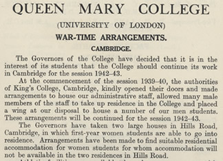 Queen Mary College Prospectus, 1942-1943.