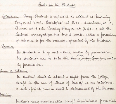 Westfield College Council Minutes, 11 November 1882.